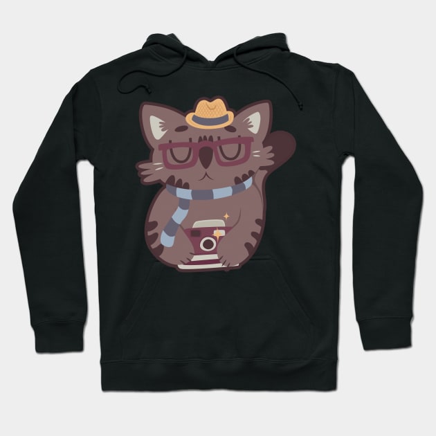 Hipster Cat Hoodie by clairestamper